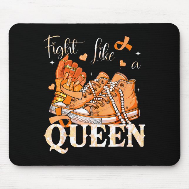 Afro Queen Multiple Sclerosis Survivor Orange Ribb Mousepad (Vorne)