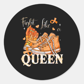 Afro Queen Multiple Sclerosis Survivor Orange Ribb Runder Aufkleber