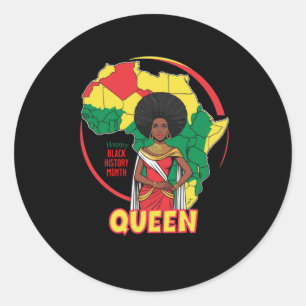 Afro Queen Runder Aufkleber