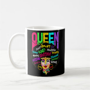 Afro Queen Smart Strong Black Woman Melanin Black Kaffeetasse