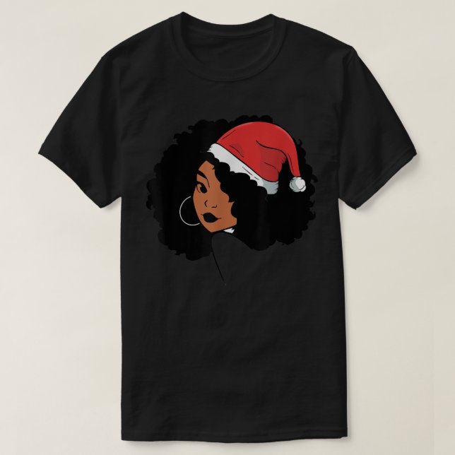 Afro Santa African American Black Womens Melanin C T-Shirt (Design vorne)