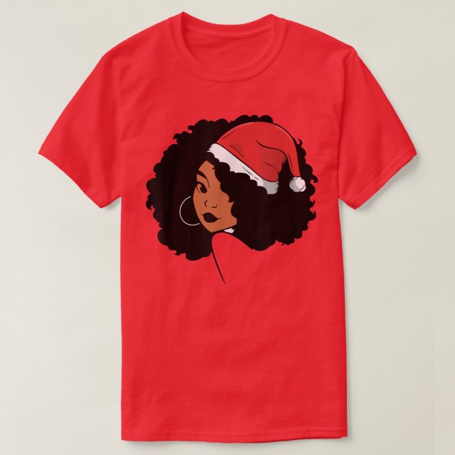 Afro Santa African American Black Womens Melanin C T-Shirt (Design vorne)