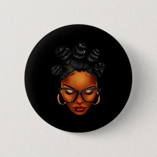 Afro Schwarze Frau Afrikanischer Schwarzer Geschic Button