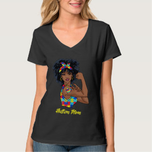 Afro Schwarze Frau Autismus Mutter Bewusstsein Tat T-Shirt