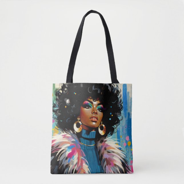 Afro Schwarze Frau Farbige Malerei (Vorderseite)