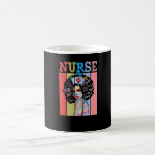 Afro schwarze Krankenschwester Schwarzer Geschicht Kaffeetasse
