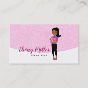 Afro Seamstress Logo Business Cards Visitenkarte