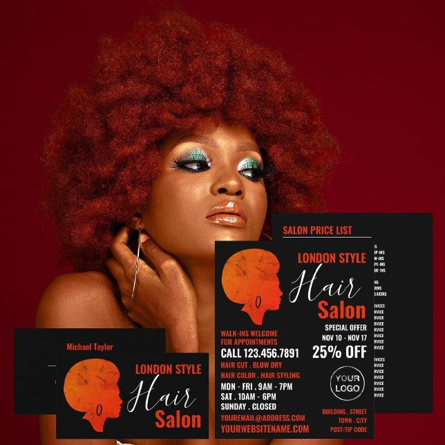 Afro Style, Haar Stylist, Haarsalon Werbung Flyer (Von Creator hochgeladen)