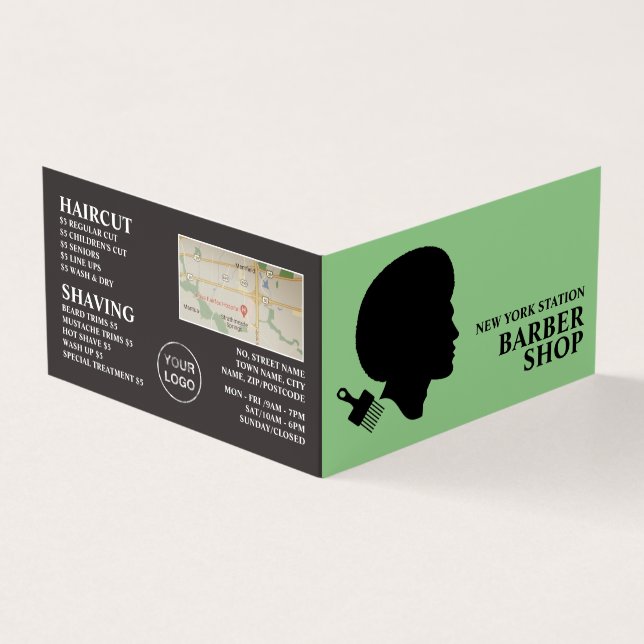 Afro Style, Men's Barbers Detailed Loyalty Card, Visitenkarten (Vorderseite)