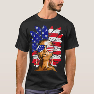 Afro Sunflower African American 4. Juli Melani T-Shirt