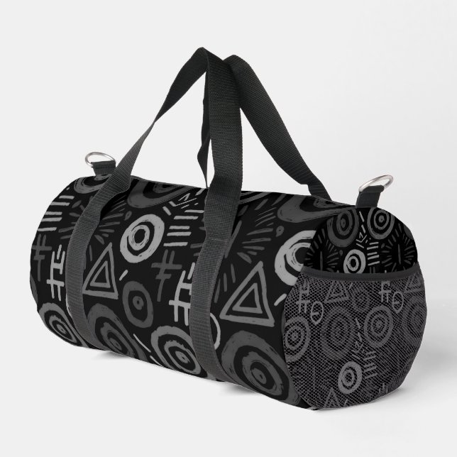 Afro-Tribal-Muster Farbige Abstraktion Duffle Bag (Rechte Ecke)