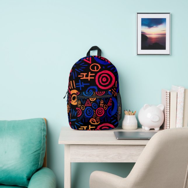 Afro Tribal Pattern Colorful Abstract  Bedruckter Rucksack (InSitu)