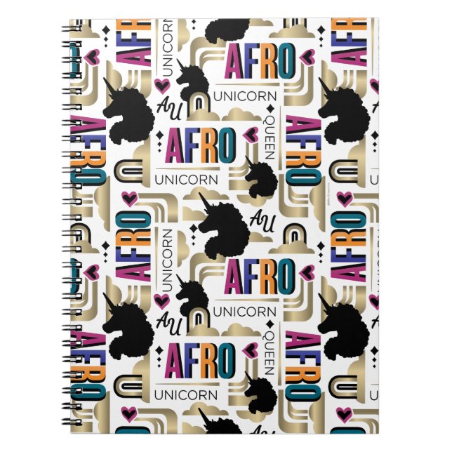 Afro Unicorn Bold Muster Notizblock (Vorderseite)