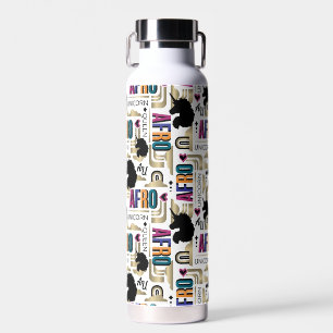 Afro Unicorn Bold Muster Trinkflasche