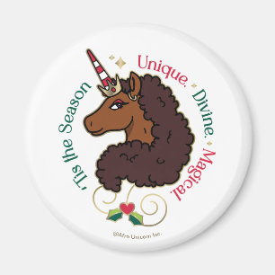 Afro Unicorn 'Dies ist die Season Holiday Unicorn Magnet