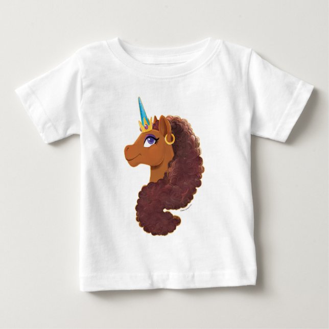Afro Unicorn | Einzigartig Baby T-shirt (Vorderseite)
