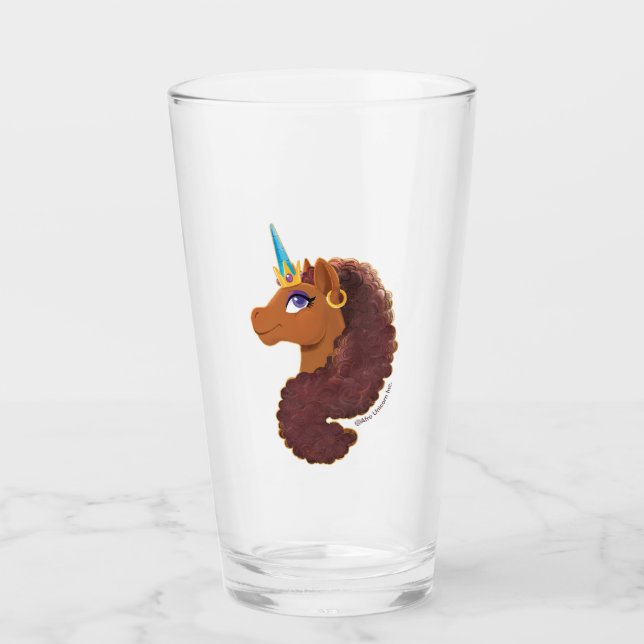 Afro Unicorn | Einzigartig Glas (Vorderseite)
