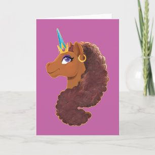 Afro Unicorn   Einzigartig Karte