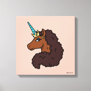 Afro Unicorn Einzigartig Leinwanddruck