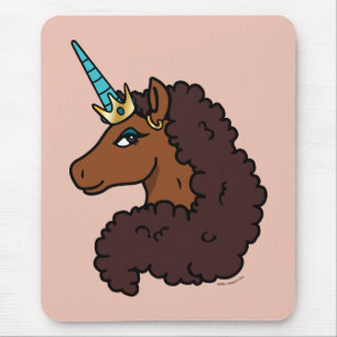 Afro Unicorn   Einzigartig Mousepad