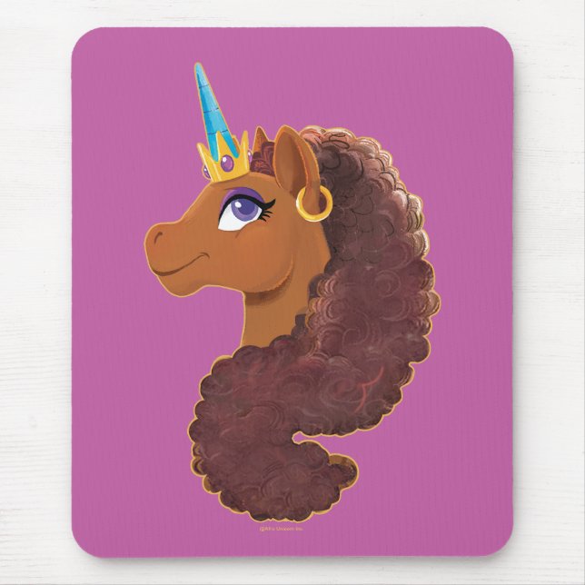 Afro Unicorn | Einzigartig Mousepad (Vorne)