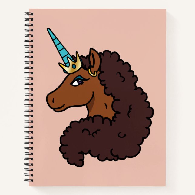 Afro Unicorn | Einzigartig Notizbuch (Vorderseite)