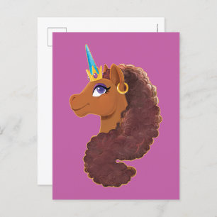 Afro Unicorn   Einzigartig Postkarte