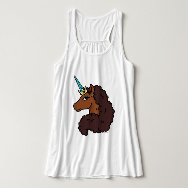 Afro Unicorn | Einzigartig Tank Top (Design Vorderseite)