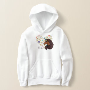 Afro Unicorn   Einzigartiges Herzdesign Hoodie