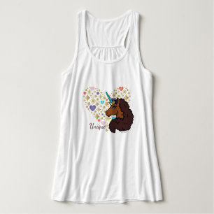 Afro Unicorn   Einzigartiges Herzdesign Tank Top
