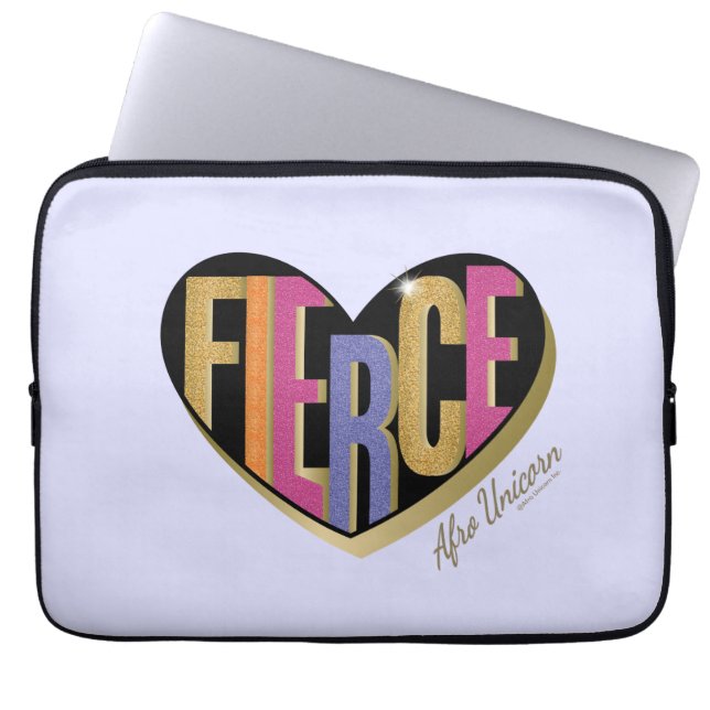Afro Unicorn Fierce Herzdesign Laptopschutzhülle (Vorderseite)