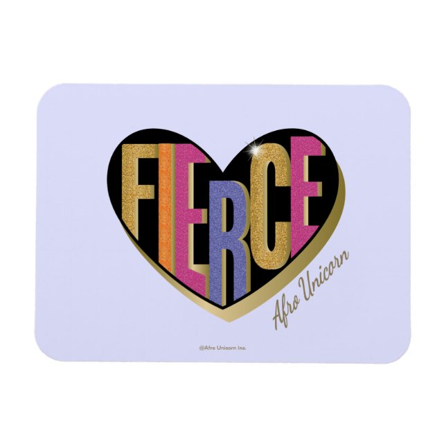Afro Unicorn Fierce Herzdesign Magnet (Horizontal)