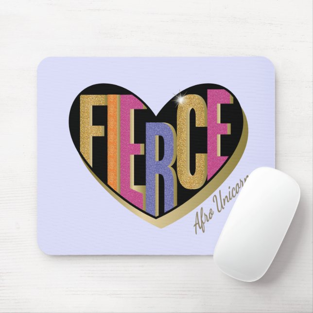 Afro Unicorn Fierce Herzdesign Mousepad (Mit Mouse)
