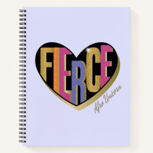 Afro Unicorn Fierce Herzdesign Notizbuch