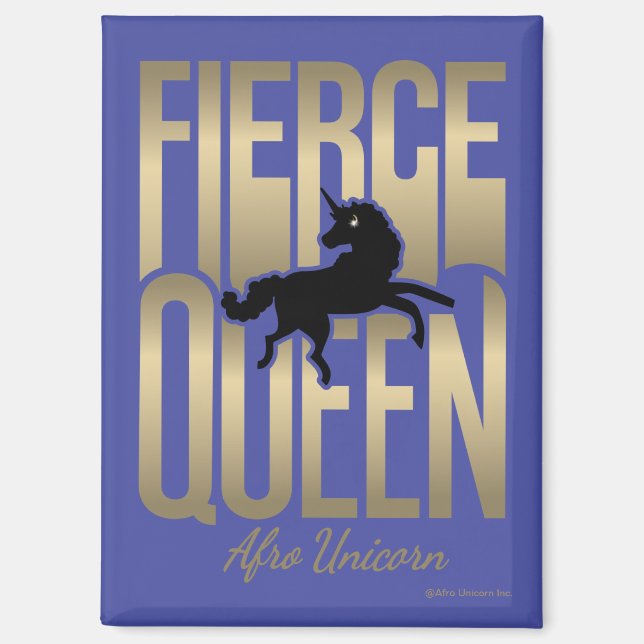 Afro Unicorn Fierce Queen Magnet (Vorderseite)