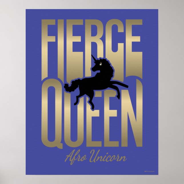 Afro Unicorn Fierce Queen Poster (Vorne)