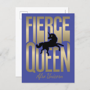 Afro Unicorn Fierce Queen Postkarte