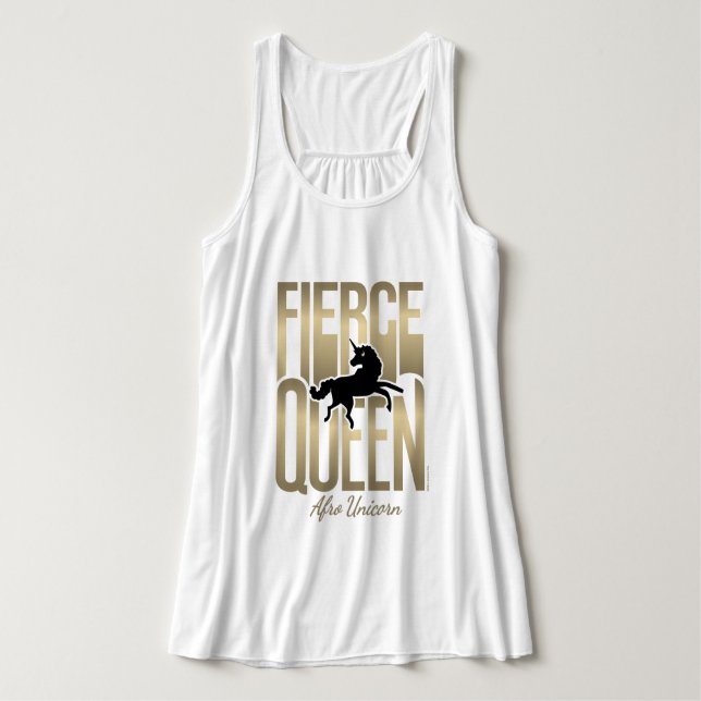Afro Unicorn Fierce Queen Tank Top (Design Vorderseite)