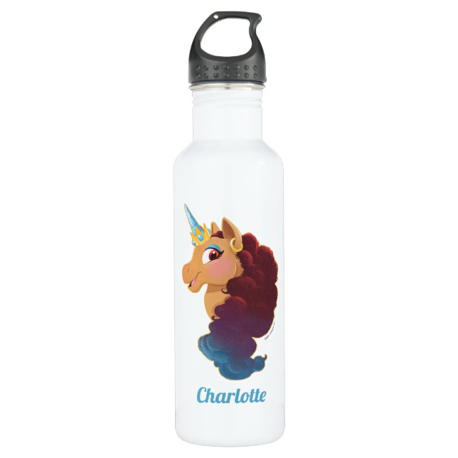 Afro Unicorn | Göttlich das Einhorn Edelstahlflasche (Vorderseite)
