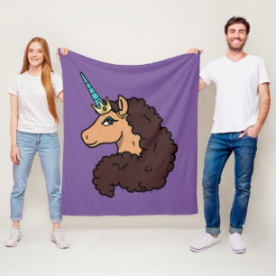 Afro Unicorn Göttlich Fleecedecke