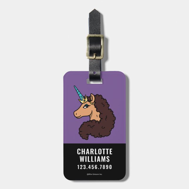 Afro Unicorn | Göttlich Gepäckanhänger (Vorderseite vertikal)