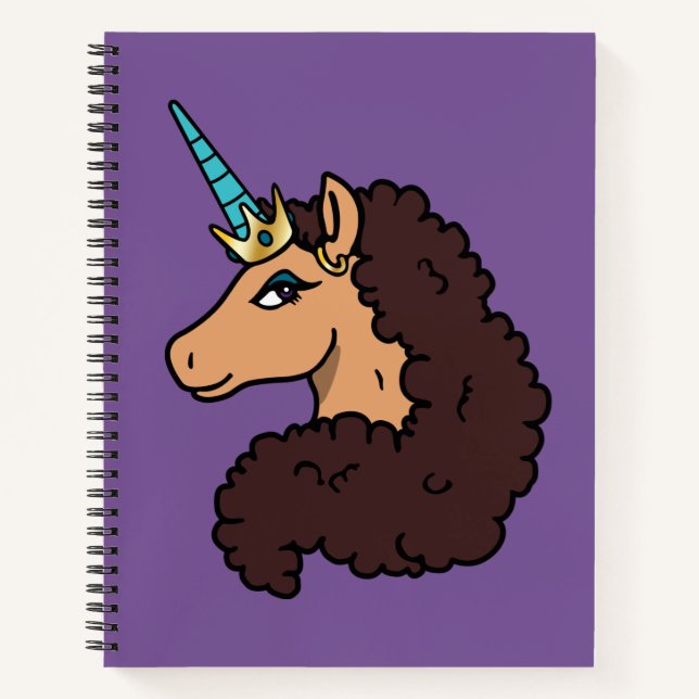 Afro Unicorn | Göttlich Notizbuch (Vorderseite)
