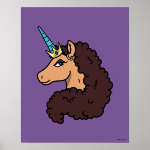 Afro Unicorn   Göttlich Poster