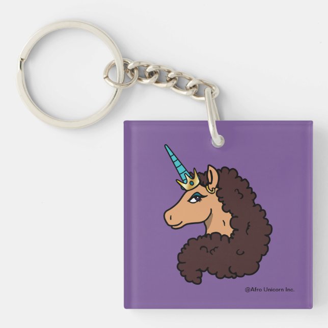 Afro Unicorn | Göttlich Schlüsselanhänger (Vorderseite)