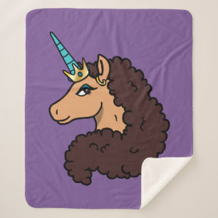 Afro Unicorn Göttlich Sherpadecke