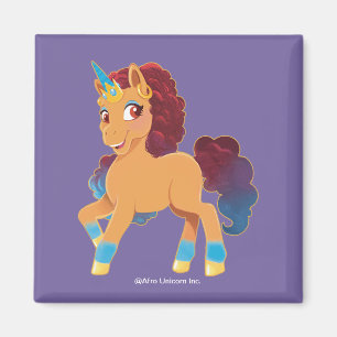 Afro Unicorn göttliche Prancing Magnet