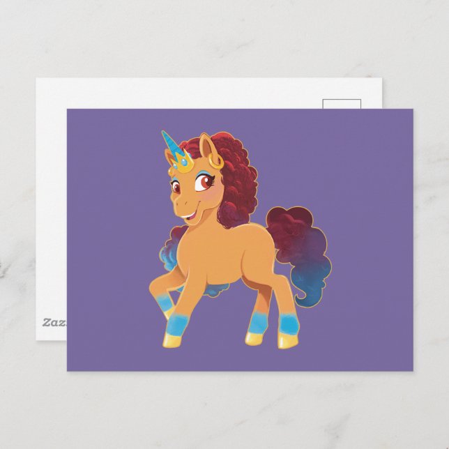 Afro Unicorn | göttliche Prancing Postkarte (Vorne/Hinten)