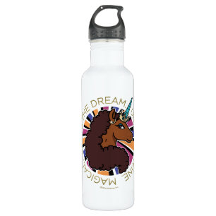 Afro Unicorn Living the Dream Design Edelstahlflasche