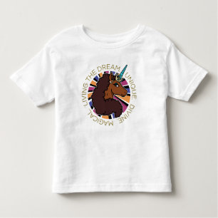 Afro Unicorn Living the Dream Design Kleinkind T-shirt
