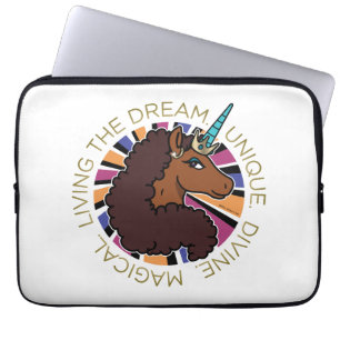 Afro Unicorn Living the Dream Design Laptopschutzhülle